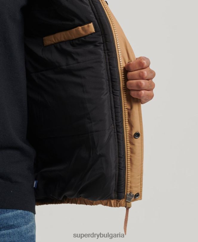 Superdry облекло N00H4467 кафяво мъже планинско пухено яке