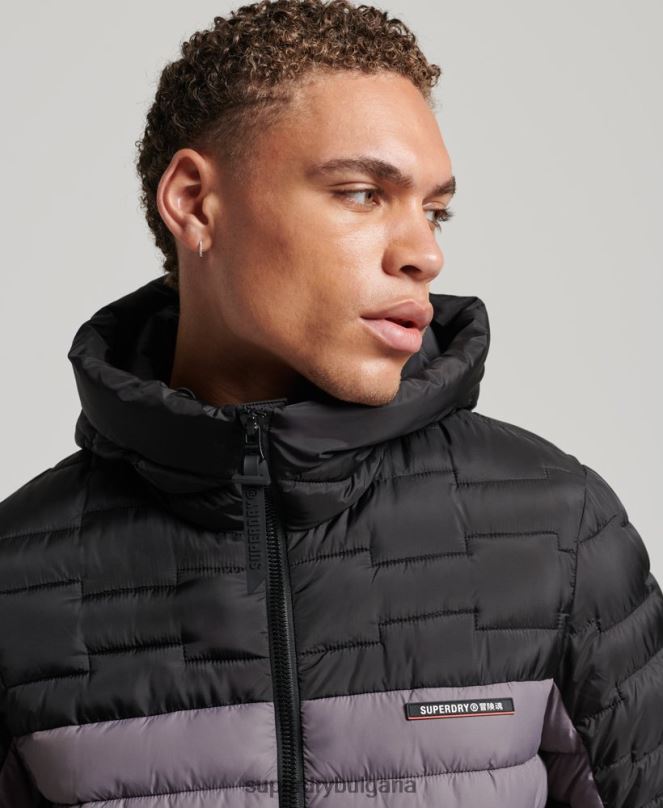 Superdry облекло N00H4469 сиво мъже Експедиционно радарно ватирано микс яке fuji