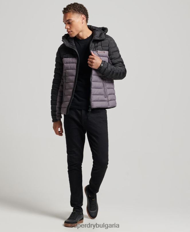 Superdry облекло N00H4469 сиво мъже Експедиционно радарно ватирано микс яке fuji