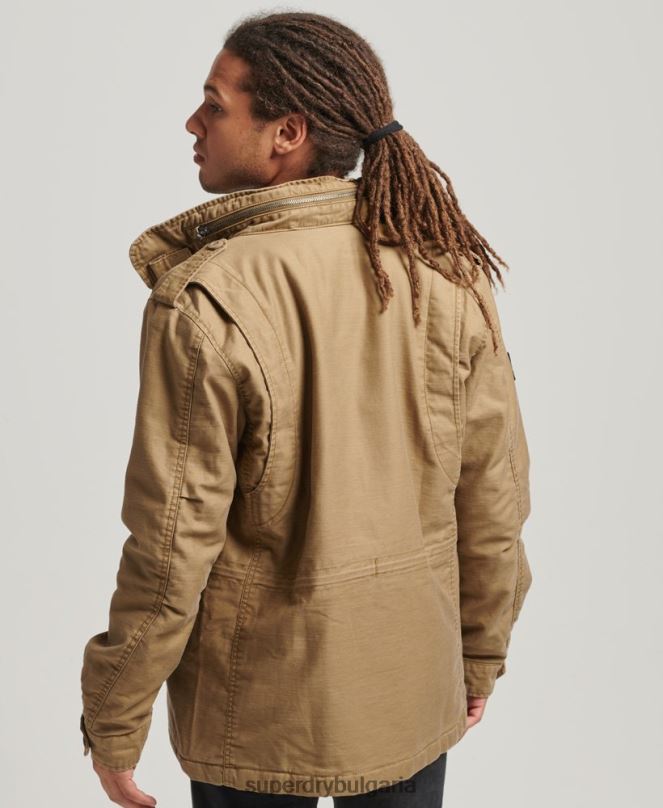 Superdry облекло N00H4470 тен мъже Военно яке m65 field borg с подплата
