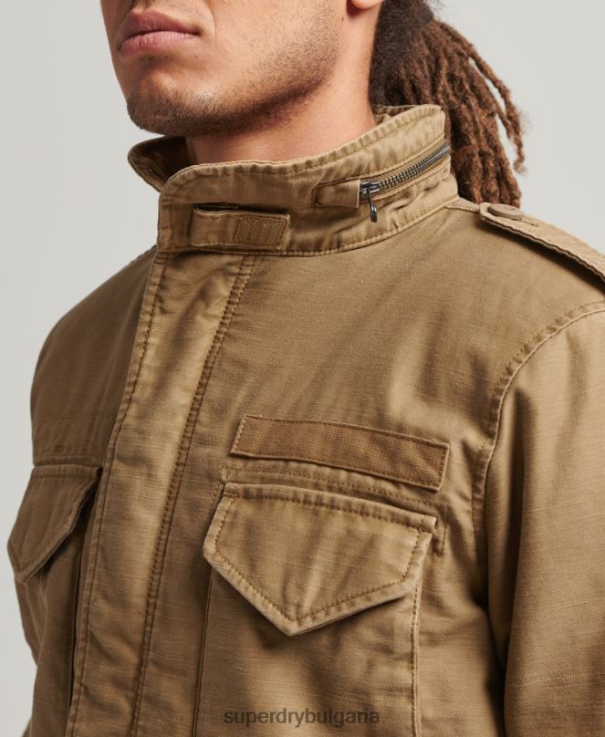 Superdry облекло N00H4470 тен мъже Военно яке m65 field borg с подплата