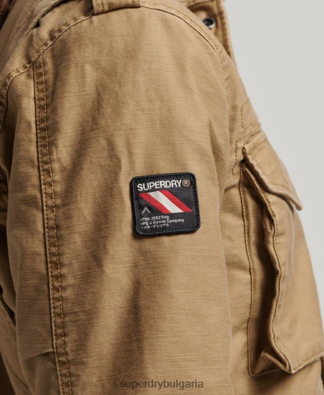 Superdry облекло N00H4470 тен мъже Военно яке m65 field borg с подплата