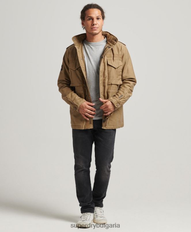 Superdry облекло N00H4470 тен мъже Военно яке m65 field borg с подплата