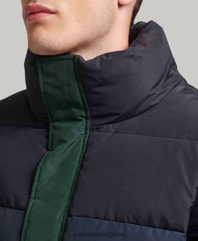 Superdry облекло N00H4471 зелено мъже ретро ретро cb пух
