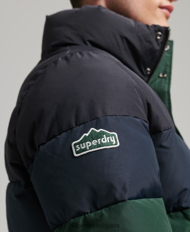 Superdry облекло N00H4471 зелено мъже ретро ретро cb пух