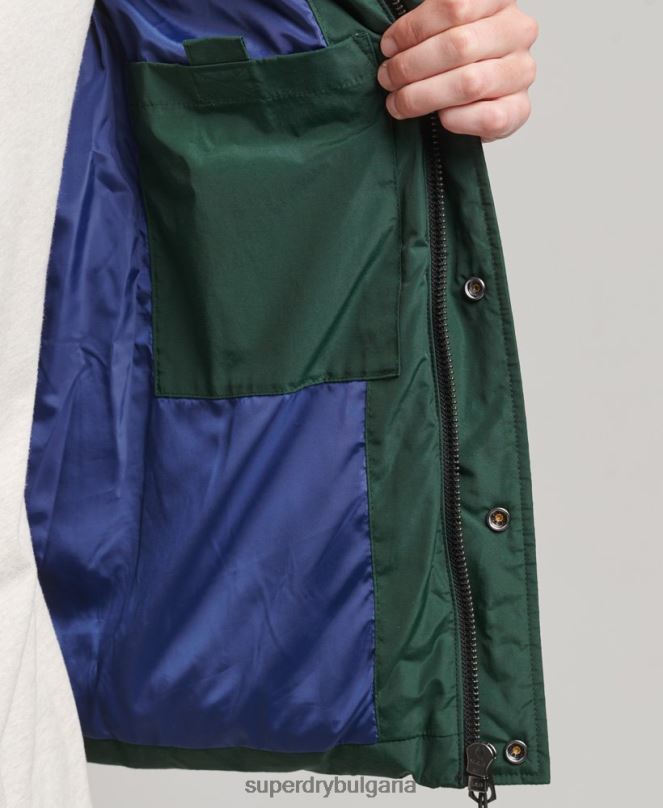 Superdry облекло N00H4471 зелено мъже ретро ретро cb пух
