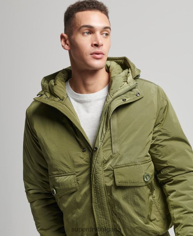 Superdry облекло N00H4475 зелено мъже военно яке еверест бомбър