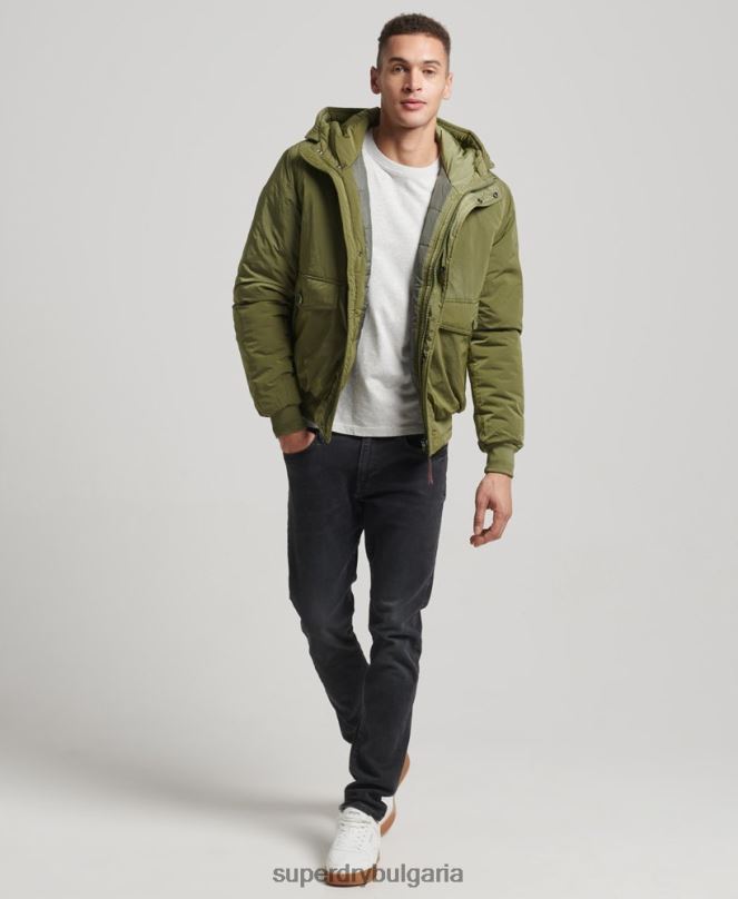 Superdry облекло N00H4475 зелено мъже военно яке еверест бомбър