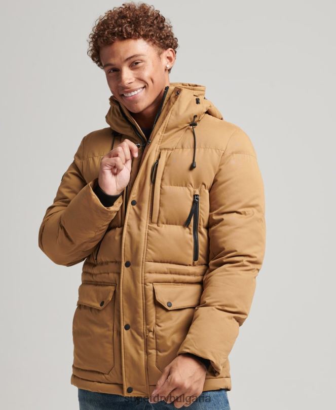 Superdry облекло N00H4478 кафяво мъже микрофибърно експедиционно яке
