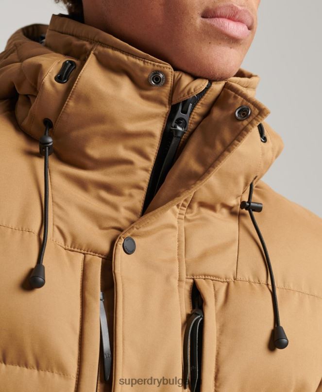 Superdry облекло N00H4478 кафяво мъже микрофибърно експедиционно яке