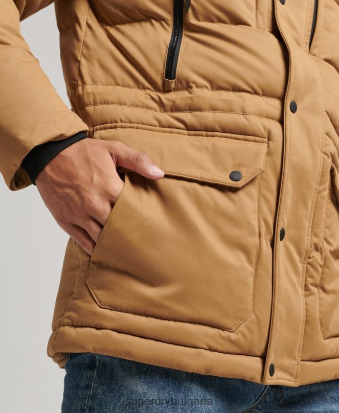 Superdry облекло N00H4478 кафяво мъже микрофибърно експедиционно яке