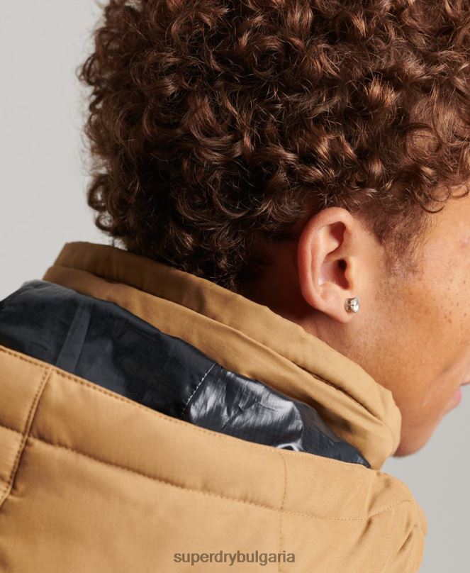 Superdry облекло N00H4478 кафяво мъже микрофибърно експедиционно яке