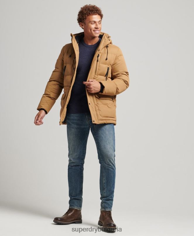 Superdry облекло N00H4478 кафяво мъже микрофибърно експедиционно яке