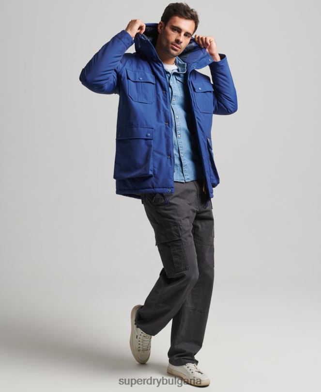 Superdry облекло N00H4480 военноморски флот мъже яке с планинска подплата