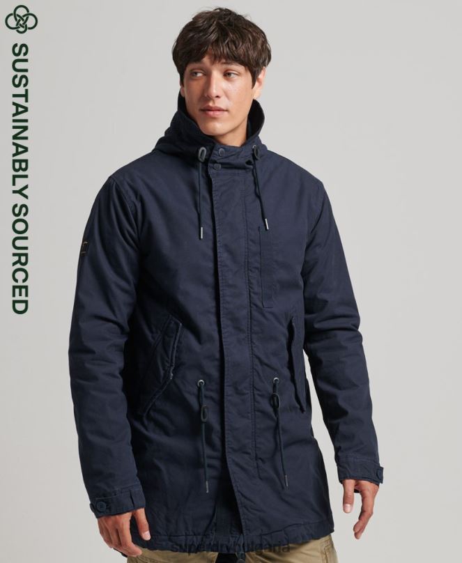 Superdry облекло N00H4482 военноморски флот мъже Военно яке с рибена опашка