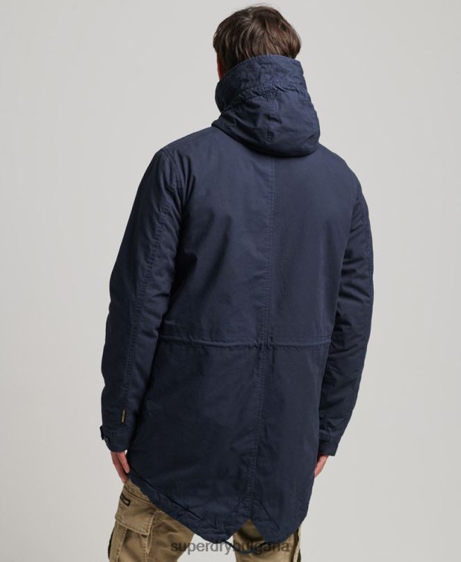 Superdry облекло N00H4482 военноморски флот мъже Военно яке с рибена опашка