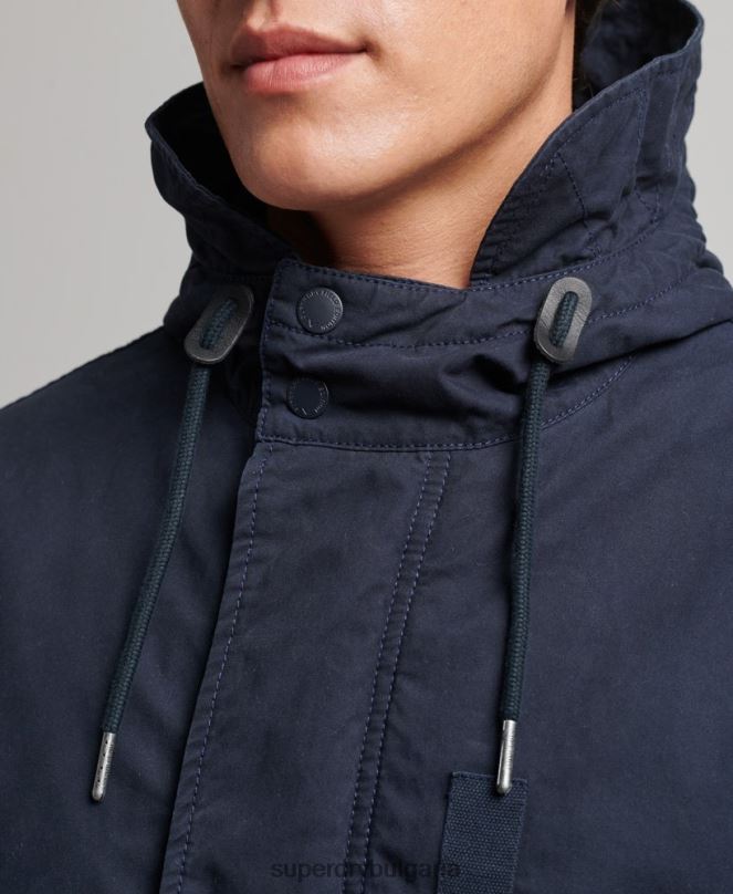 Superdry облекло N00H4482 военноморски флот мъже Военно яке с рибена опашка