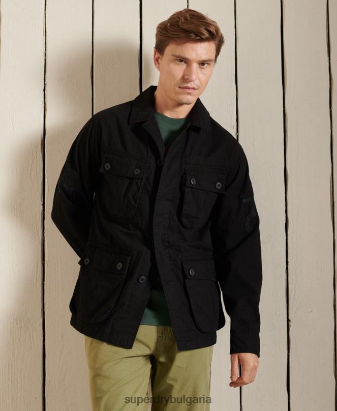 Superdry облекло N00H4484 черен мъже тропическо бойно яке за китайска нова година