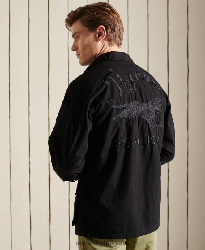 Superdry облекло N00H4484 черен мъже тропическо бойно яке за китайска нова година
