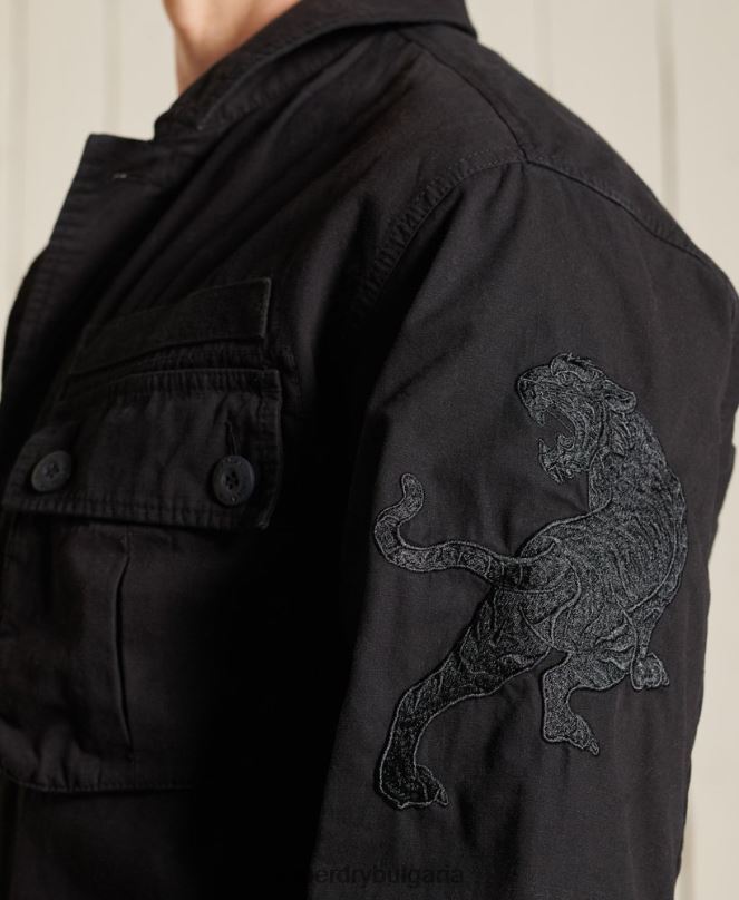 Superdry облекло N00H4484 черен мъже тропическо бойно яке за китайска нова година