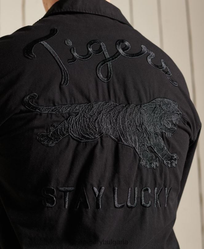 Superdry облекло N00H4484 черен мъже тропическо бойно яке за китайска нова година