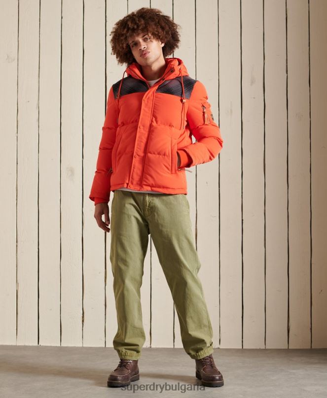 Superdry облекло N00H4487 оранжево мъже ватирано яке Еверест