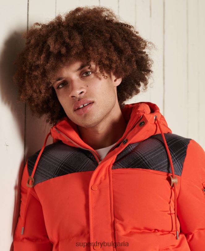 Superdry облекло N00H4487 оранжево мъже ватирано яке Еверест