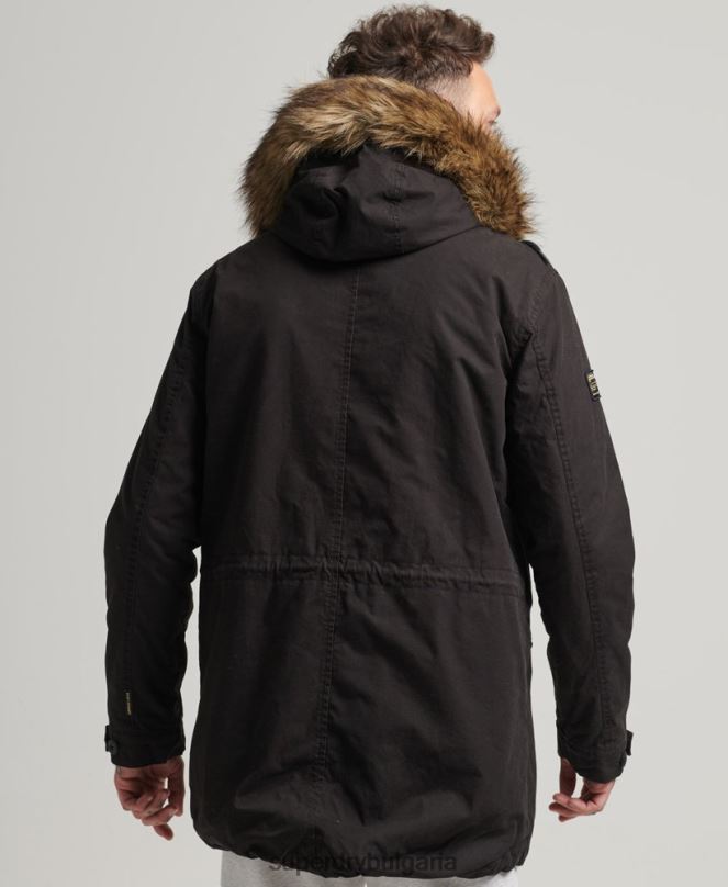 Superdry облекло N00H4490 тъмно сив мъже военно яке от изкуствена кожа
