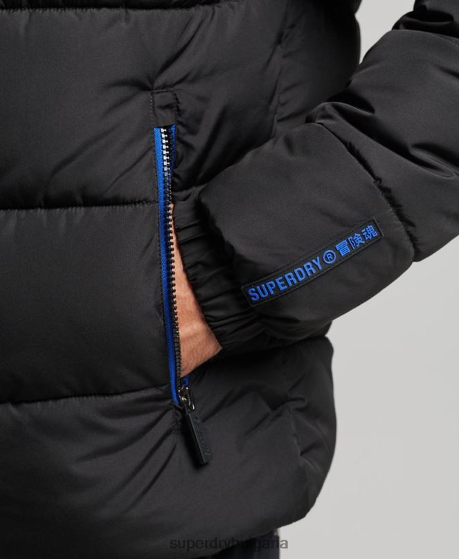 Superdry облекло N00H4491 черен мъже спортен пуф