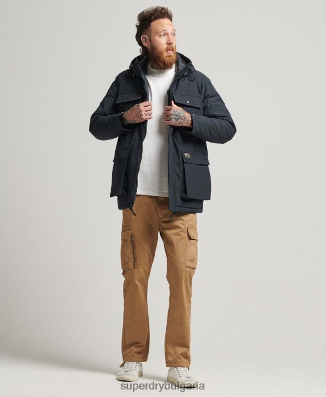Superdry облекло N00H4492 военноморски флот мъже яке с планинска подплата