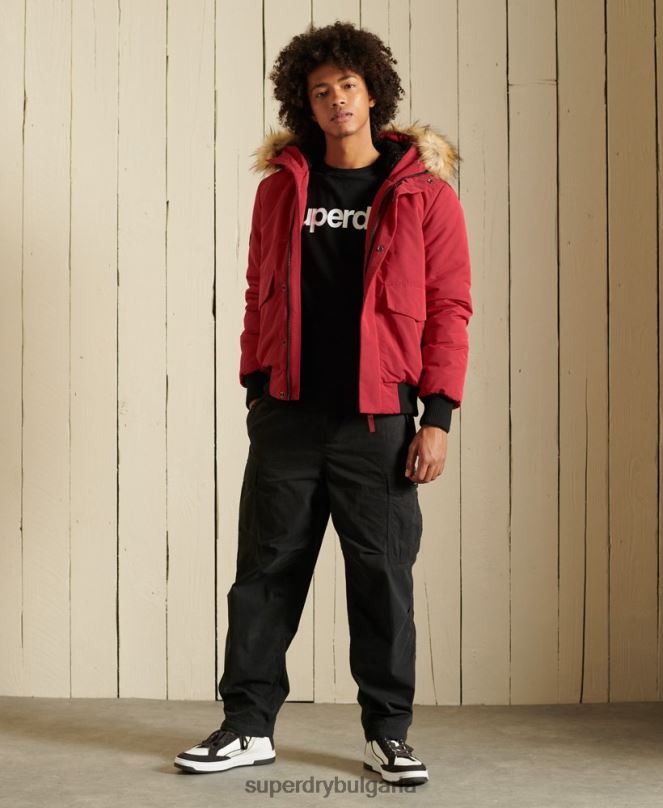 Superdry облекло N00H4494 червен мъже бомбър яке Everest