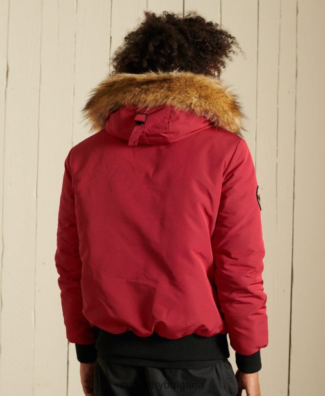 Superdry облекло N00H4494 червен мъже бомбър яке Everest