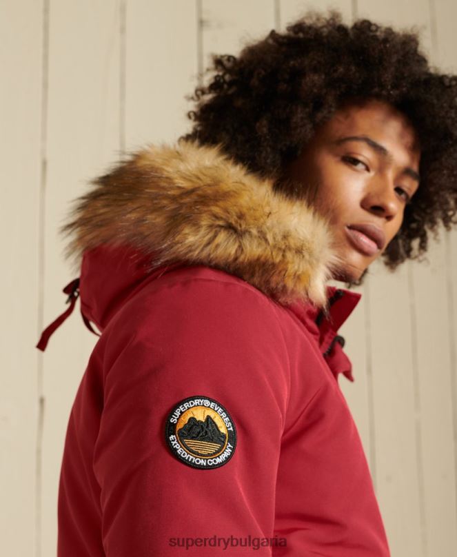 Superdry облекло N00H4494 червен мъже бомбър яке Everest