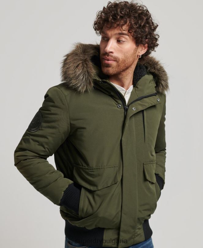 Superdry облекло N00H4497 зелено мъже бомбър яке Everest