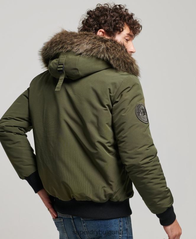 Superdry облекло N00H4497 зелено мъже бомбър яке Everest