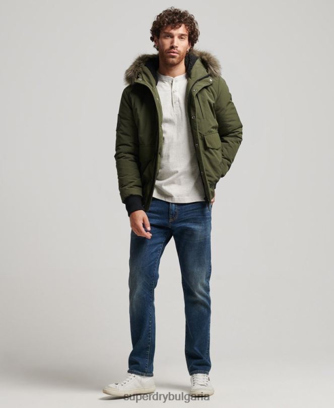 Superdry облекло N00H4497 зелено мъже бомбър яке Everest