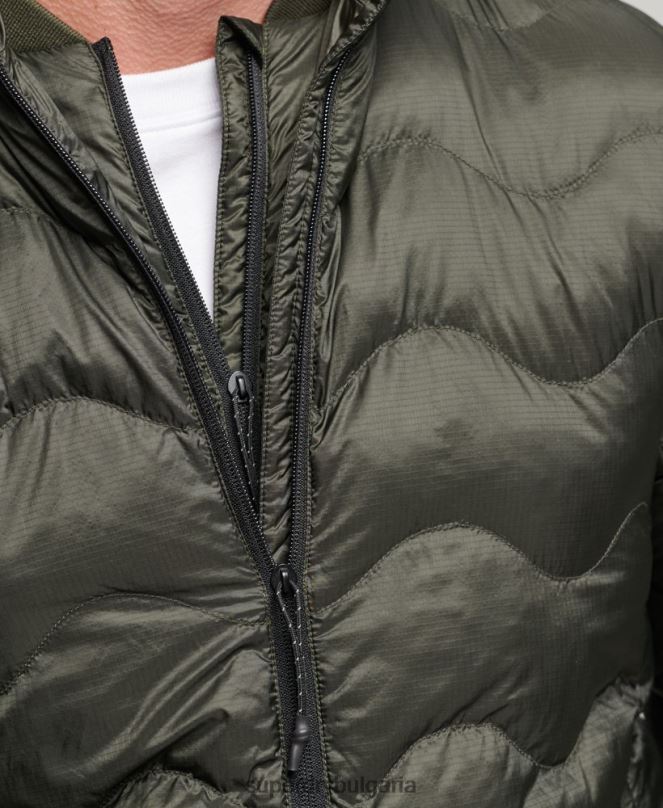 Superdry облекло N00H4499 зелено мъже късо ватирано леко пухено яке