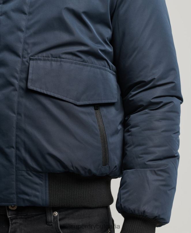 Superdry облекло N00H4500 военноморски флот мъже бомбър яке Everest
