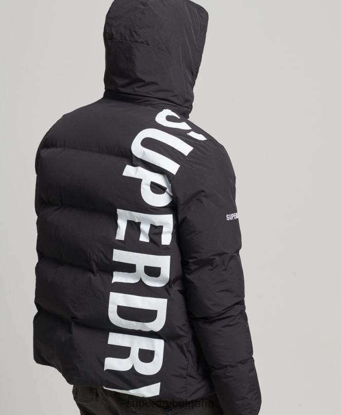 Superdry облекло N00H4501 черен мъже късо пухкаво яке