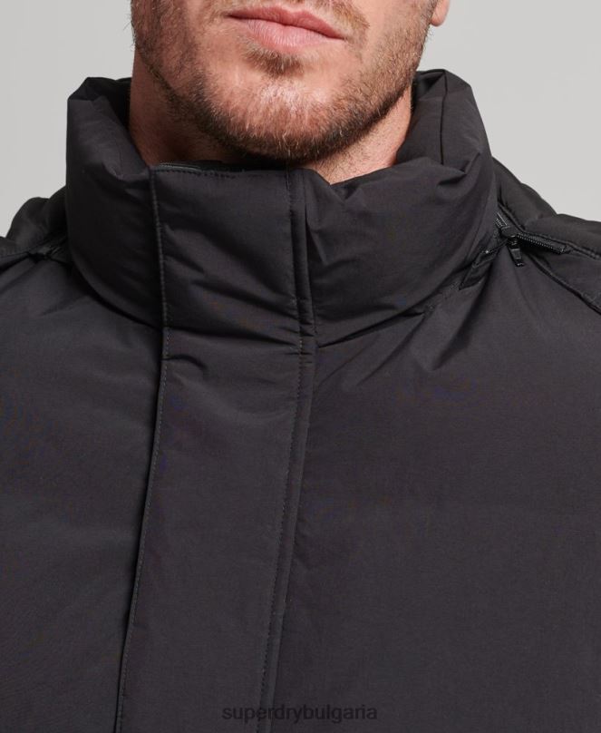 Superdry облекло N00H4501 черен мъже късо пухкаво яке