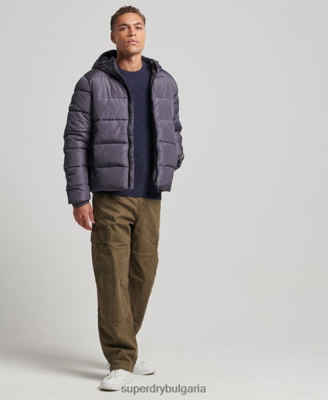 Superdry облекло N00H4508 тъмно сив мъже спортен пуф