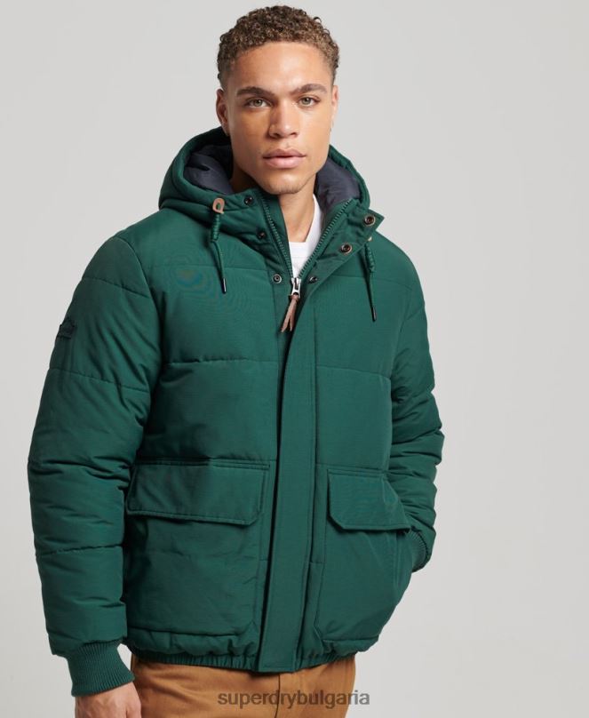 Superdry облекло N00H4516 зелено мъже планинско пухено яке