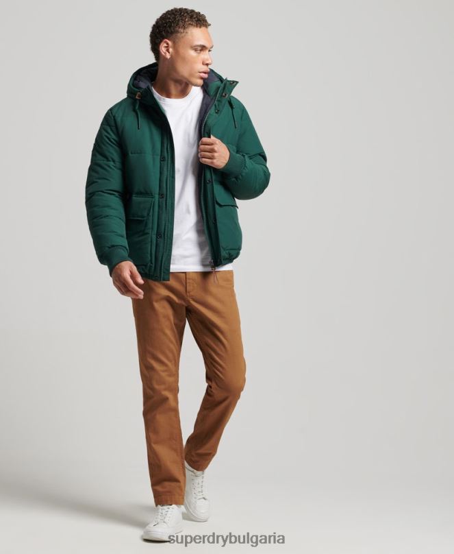 Superdry облекло N00H4516 зелено мъже планинско пухено яке