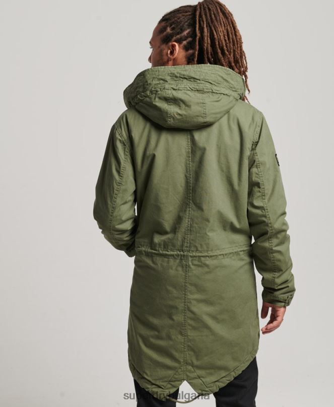 Superdry облекло N00H4517 каки мъже Военно яке с рибена опашка
