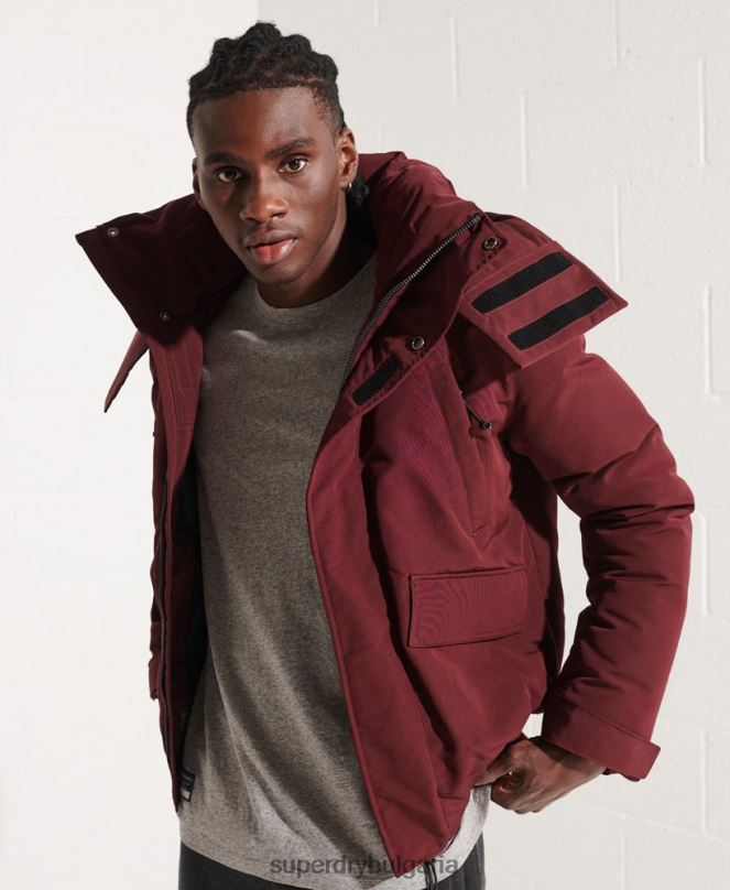 Superdry облекло N00H4523 червен мъже бомбър яке Everest
