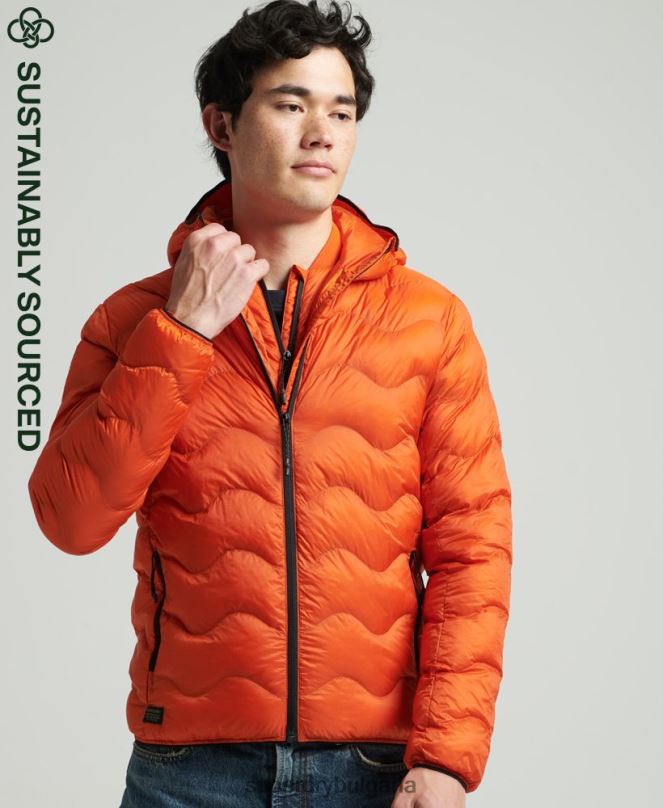Superdry облекло N00H4527 оранжево мъже среднослойно яке с качулка