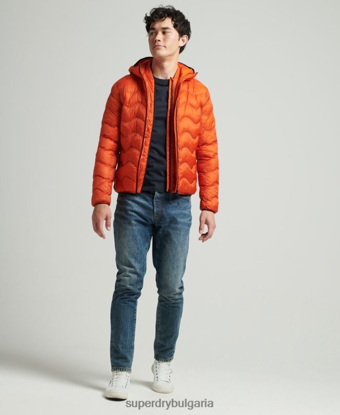 Superdry облекло N00H4527 оранжево мъже среднослойно яке с качулка