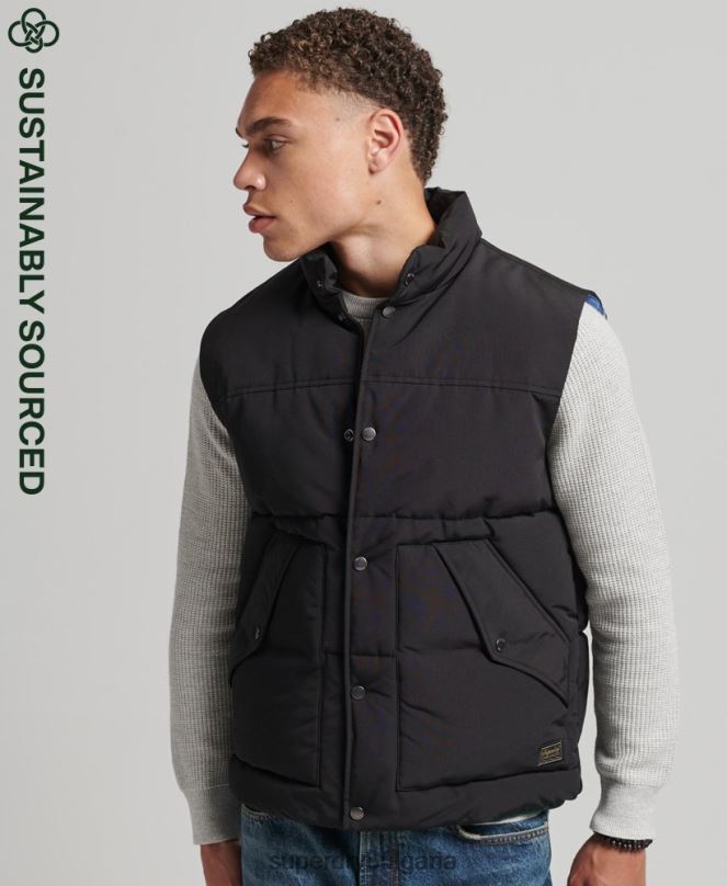 Superdry облекло N00H4528 тъмно сив мъже ретро планинска жилетка