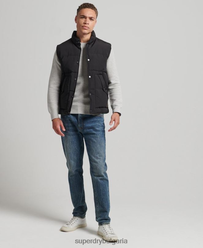 Superdry облекло N00H4528 тъмно сив мъже ретро планинска жилетка