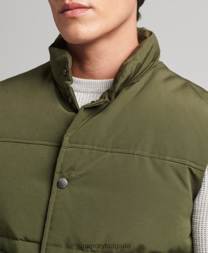 Superdry облекло N00H4529 зелено мъже ретро планинска жилетка